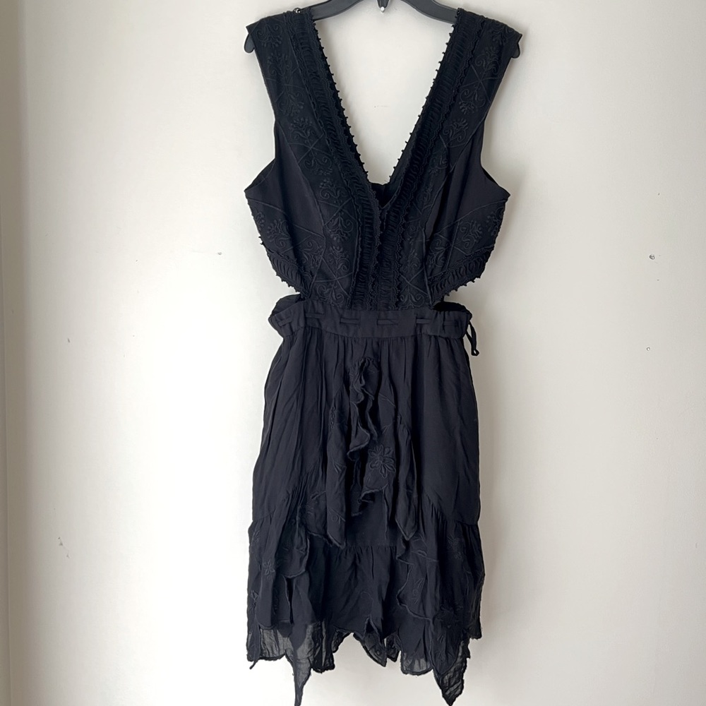 Free People Honeysuckle Rose Cut-Out Mini Dress Black Womems Size 6 ❤️NWT - Picture 3 of 8